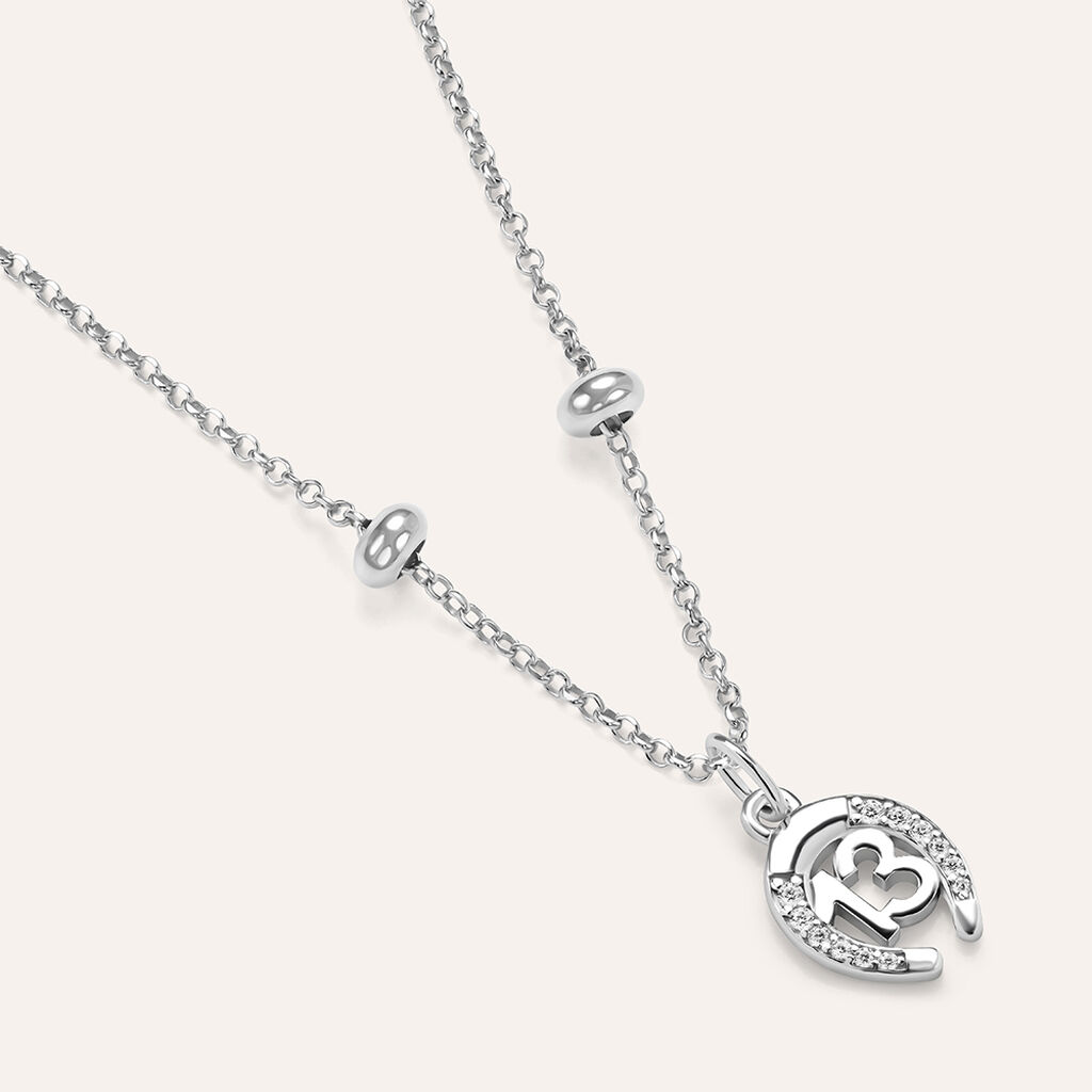 Pendente Saluti&Baci Ferro di Cavallo Love Beats Argento Rodiato Cubic Zirconia - Ciondoli Donna | Stroili