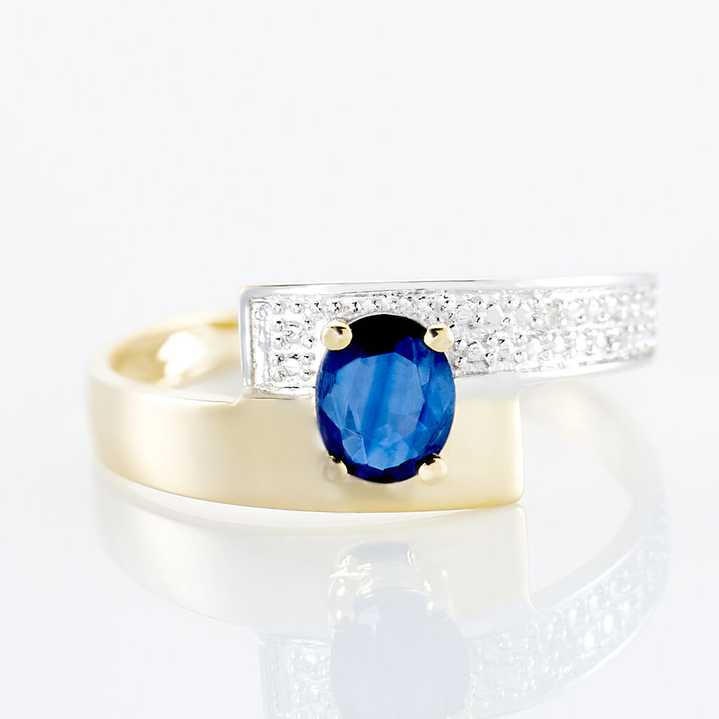 Anello Charlotte Oro Giallo Zaffiro Diamante