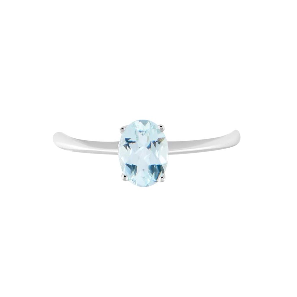 Anello Solitario Acquamarina Oro Bianco Acquamarina - Anelli con Pietre Donna | Stroili