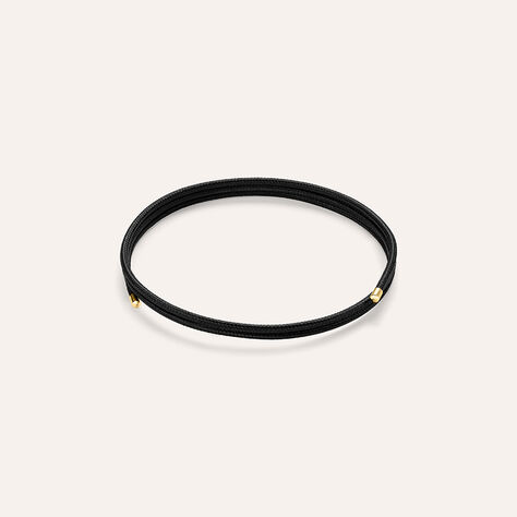 Choker Magnetico Cordino Nero e Acciaio Dorato - Catenina Unisex | Stroili