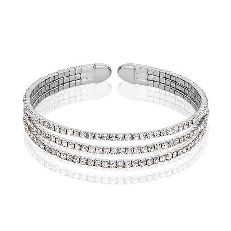 Bangle in metallo rodiato e strass - Bracciali Donna | Stroili