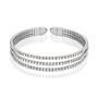 Bangle in metallo rodiato e strass