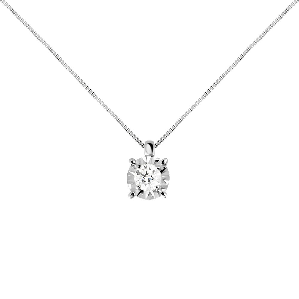 Collana Punto Luce Diamotion Oro Bianco Diamante 1670216 Stroili