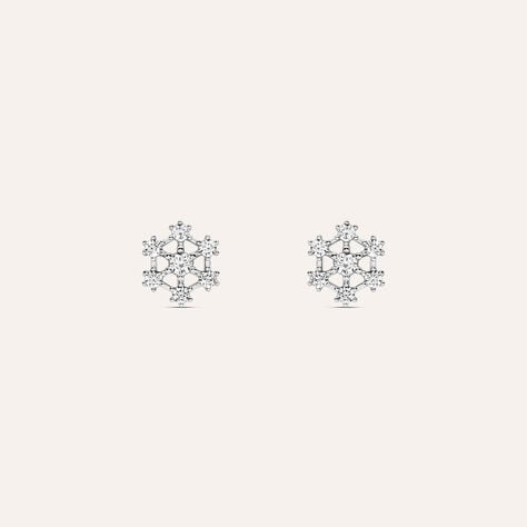 Orecchini Lobo Bon Ton Oro Bianco Cubic Zirconia - Orecchini a Lobo Donna | Stroili