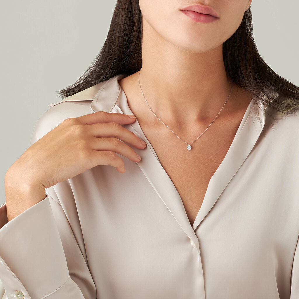Collana Punto Luce Diamotion Oro Bianco Diamante - Collane Punto Luce Donna | Stroili