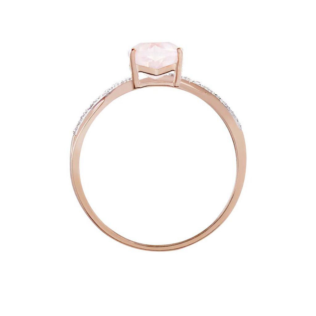 Anello Am&eacute;lie Oro Rosa Quarzo Cubic Zirconia