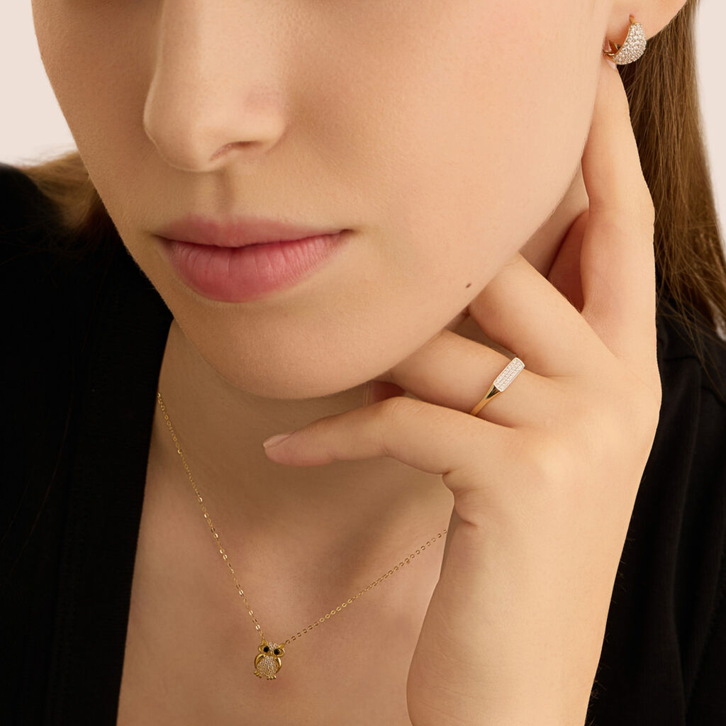 Orecchini A Cerchio Claire Oro Giallo Cubic Zirconia