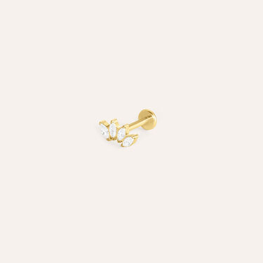 Piercing Orecchio Radiance Titanio ASTM F136 Dorato Cubic Zirconia