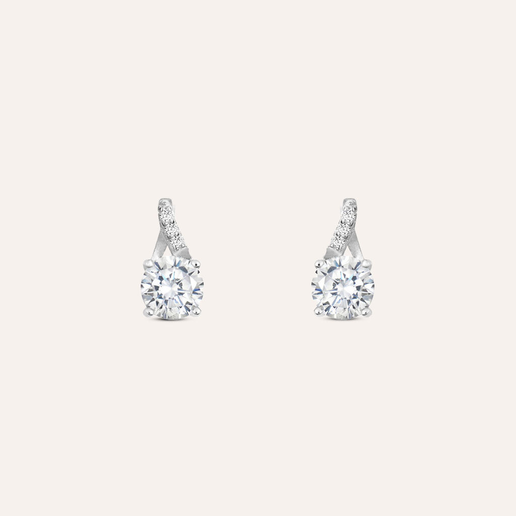 Orecchini Lobo Punto Luce Silver Elegance Argento Rodiato Cubic Zirconia - Orecchini a Lobo Donna | Stroili
