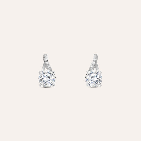 Orecchini Lobo Punto Luce Silver Elegance Argento Rodiato Cubic Zirconia - Orecchini a Lobo Donna | Stroili
