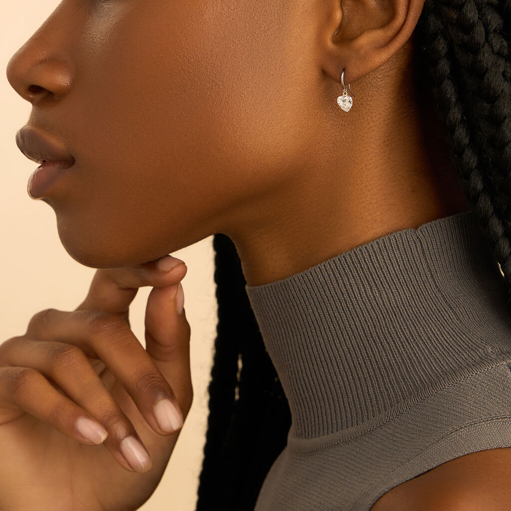 Orecchini Lobo Punto Luce Claire Oro Bianco Cubic Zirconia