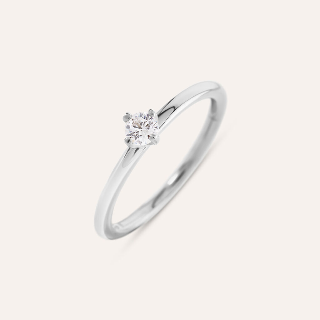 Anello Solitario Desideria Argento Nobile Rodiato Cubic Zirconia