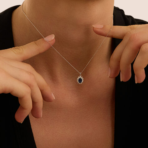 Collana Charlotte Oro Bianco Zaffiro Diamante - Collane Donna | Stroili
