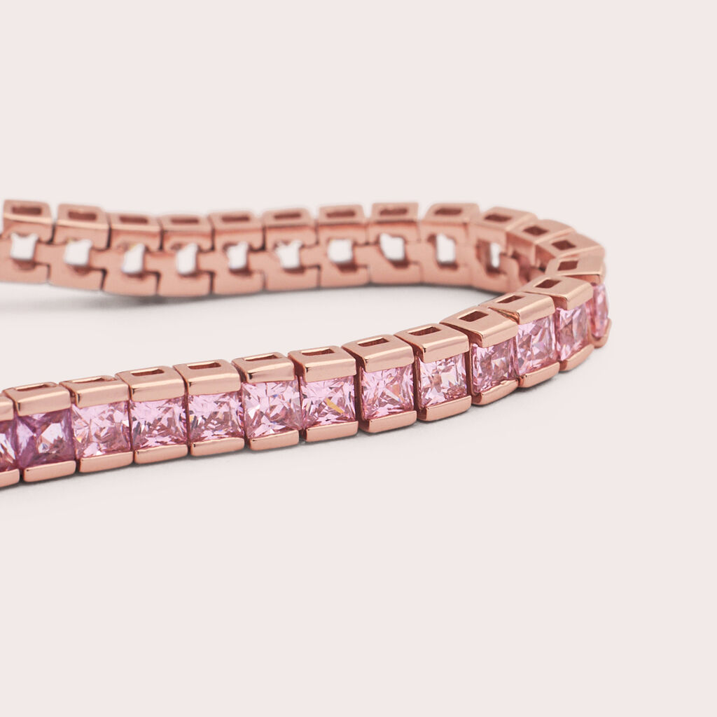 Bracciale Tennis Silver Rainbow Argento Rosa Cubic Zirconia - Bracciali Tennis Donna | Stroili