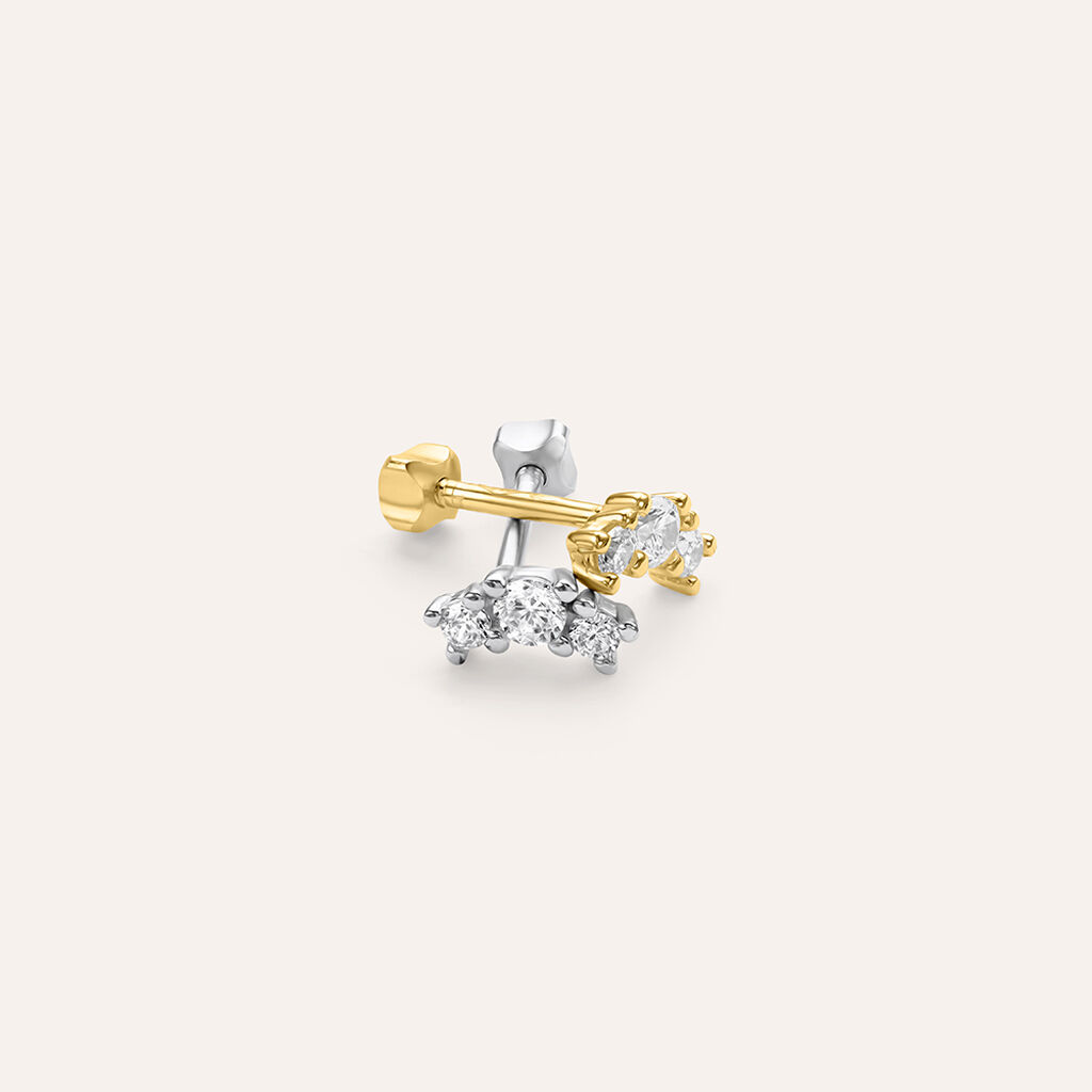 Piercing Orecchio Tragus Helix Conch Ear Shine Oro Giallo Cubic Zirconia - Piercing Orecchio Donna | Stroili