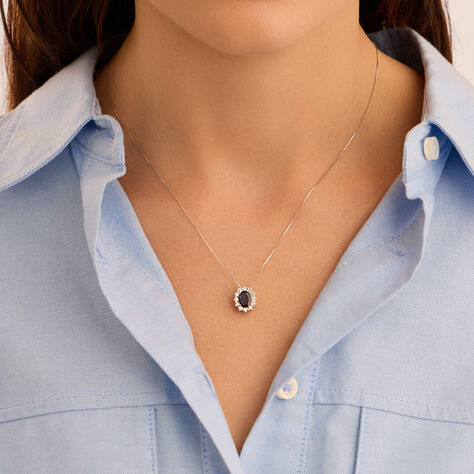 Collana Elizabeth Crown Oro Bianco Zaffiro Diamante - Collane Donna | Stroili