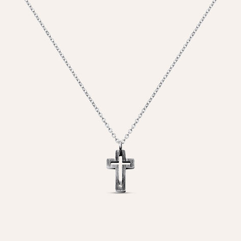 Collana Man Code Acciaio Bicolore Bianco / Nero Cristallo - Collane Uomo | Stroili