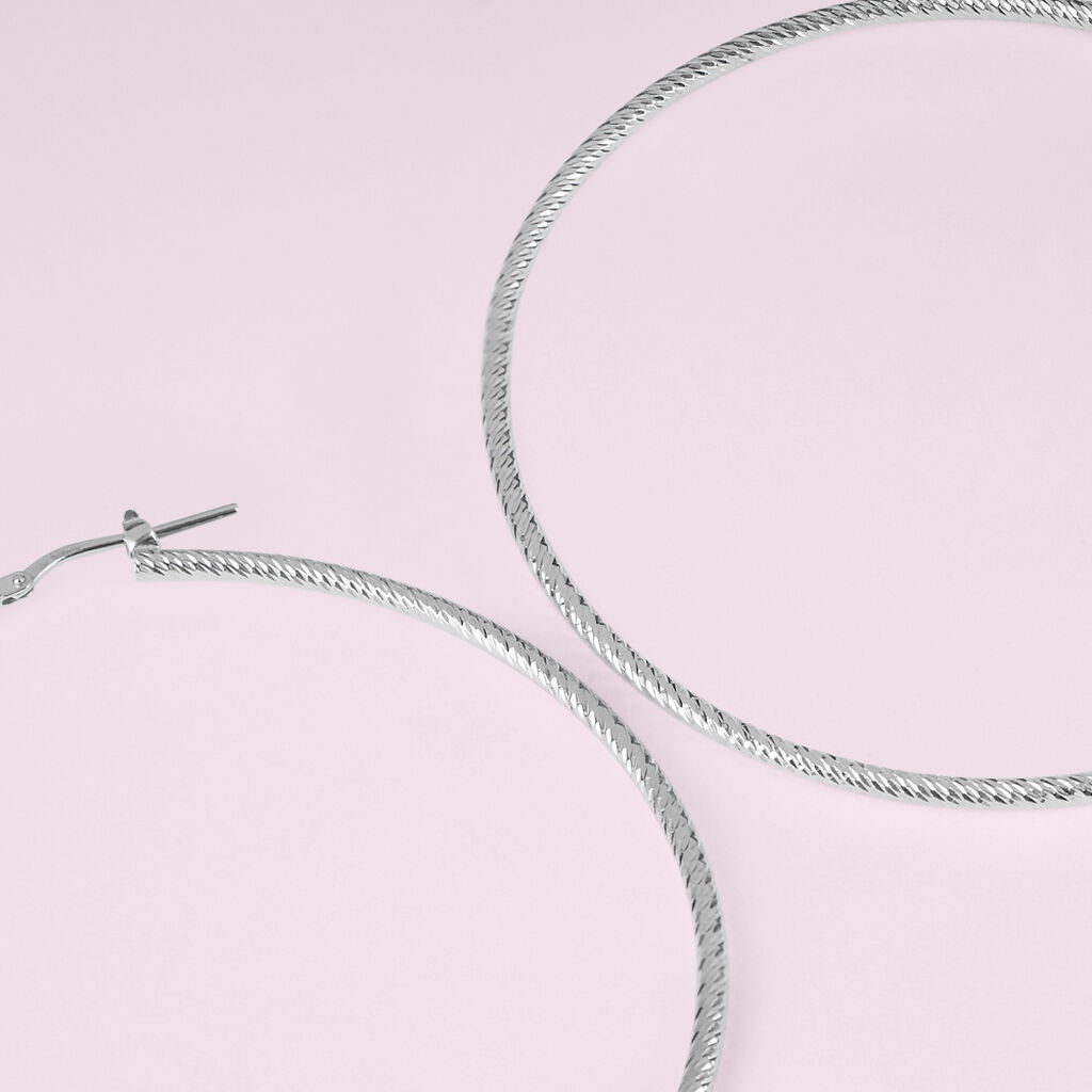 Orecchini A Cerchio Silver Collection Argento Rodiato