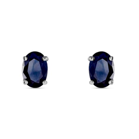Orecchini Lobo Punto Luce Charlotte Oro Bianco Zaffiro - Orecchini a Lobo Donna | Stroili