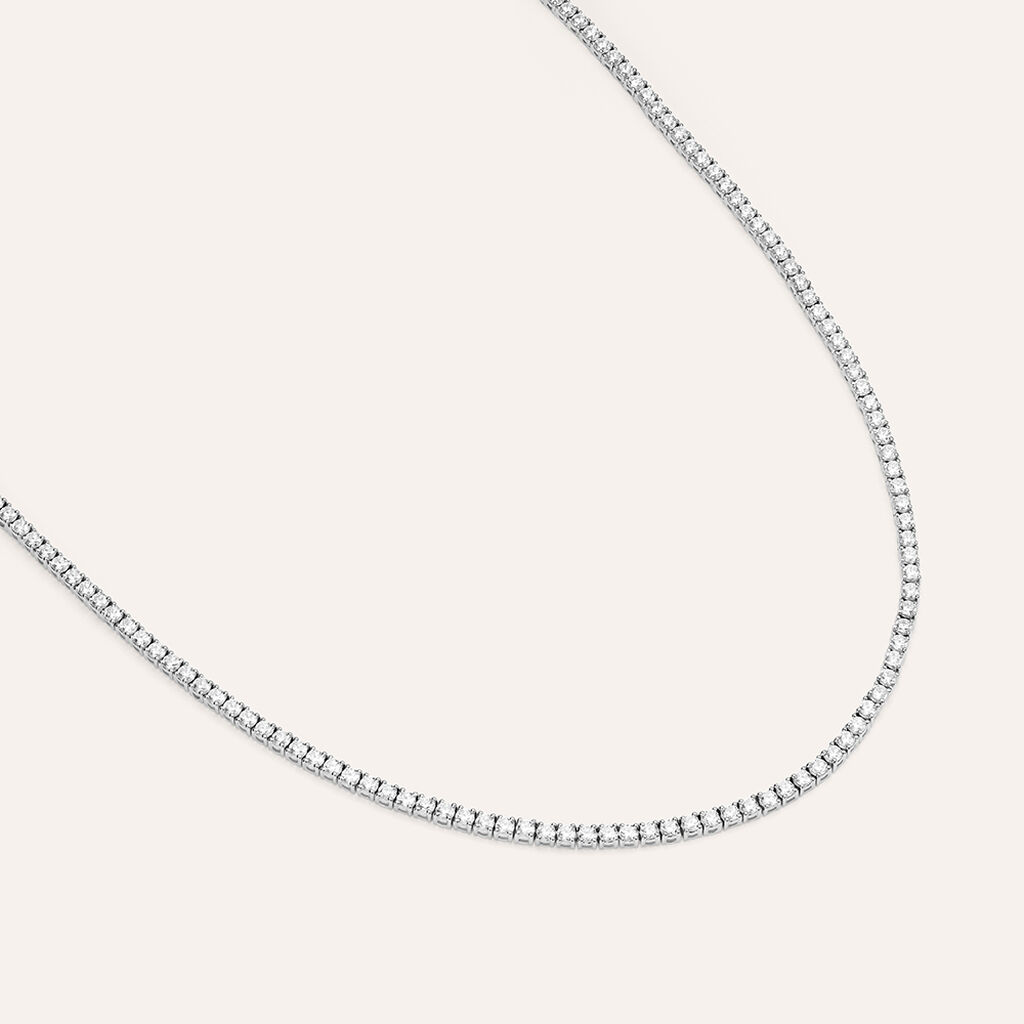 Collana Tennis Diamade Oro Bianco Diamante Lab-Grown