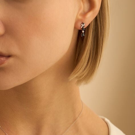 Orecchini Pendenti Charlotte Oro Bianco Zaffiro Diamante - Orecchini Pendenti Donna | Stroili