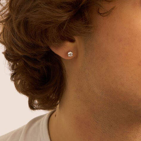 Mono Orecchino Lobo Punto Luce L'homme Or Oro Bianco Cubic Zirconia - Mono Orecchino Uomo | Stroili
