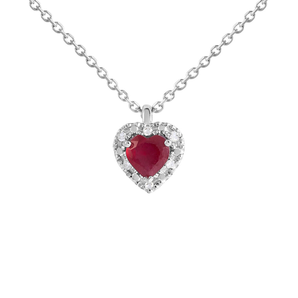 Collana Charlotte Oro Bianco Rubino Diamante - Collane Donna | Stroili