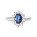 Anello Solitario Elizabeth Crown Oro Bianco Zaffiro Diamante - Anelli con Pietre Donna | Stroili