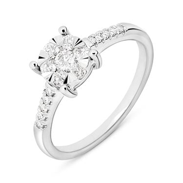 Anello Fantasia Petali Oro Bianco E Diamanti