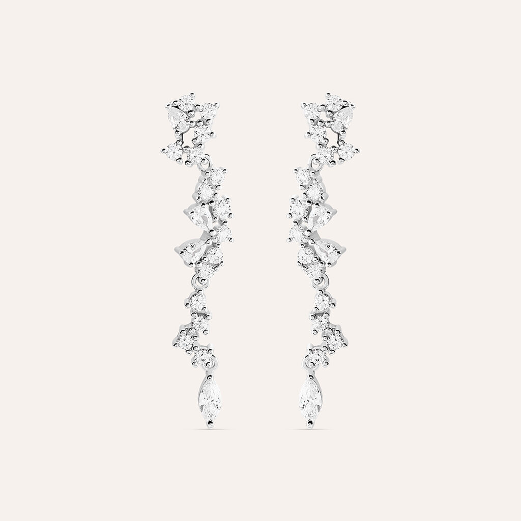 Orecchini Pendenti Silver Elegance Argento Rodiato Cubic Zirconia