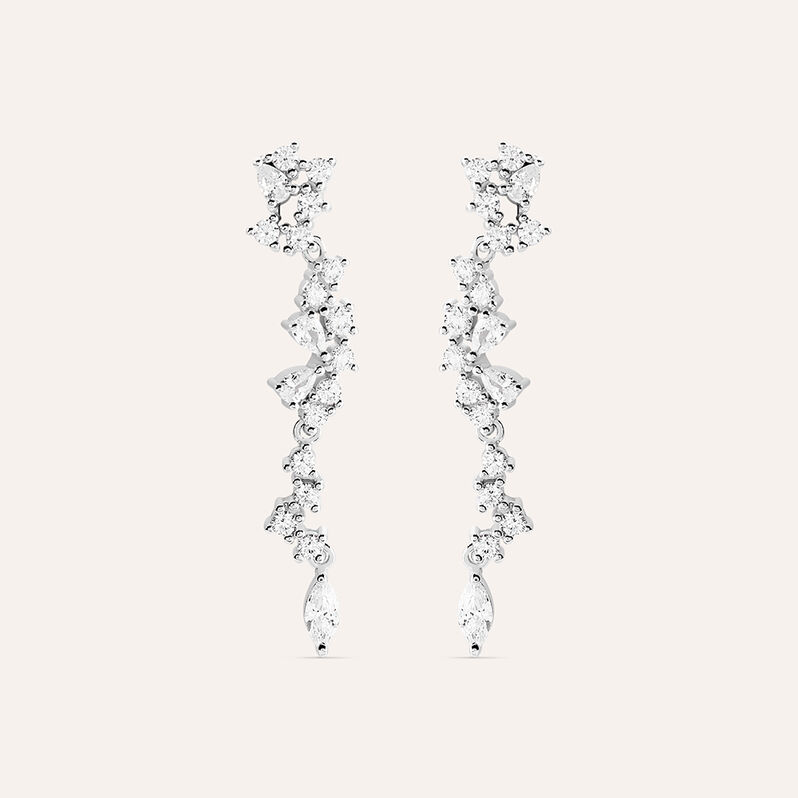 Orecchini Pendenti Silver Elegance Argento Rodiato Cubic Zirconia - Orecchini Pendenti Donna | Stroili