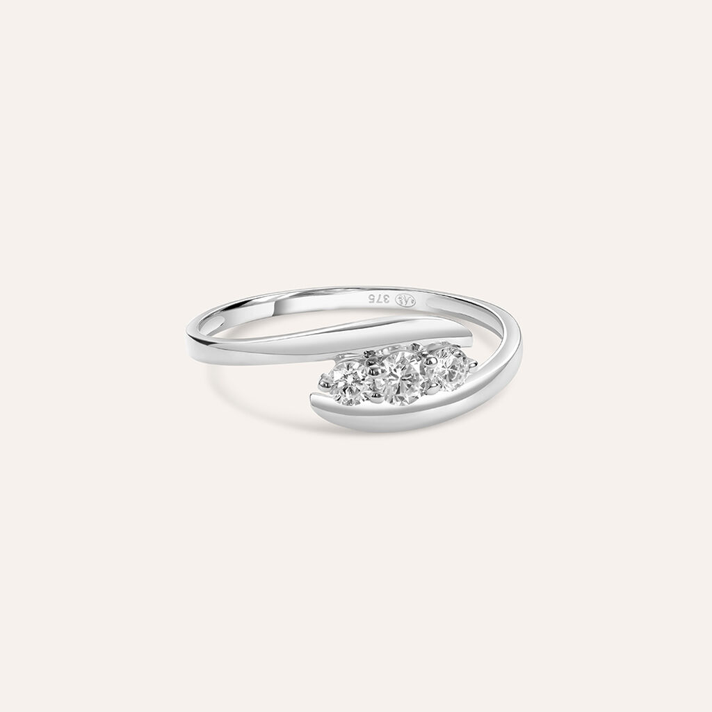 Anello Trilogy Claire Oro Bianco Cubic Zirconia - Anelli con Pietre Donna | Stroili