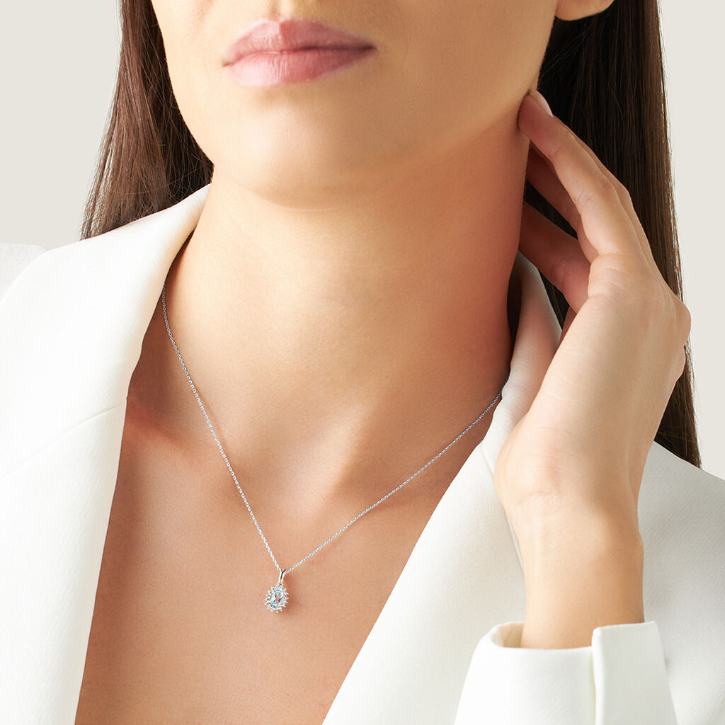 Collana Amélie Oro Bianco Topazio Cubic Zirconia - Collane Donna | Stroili