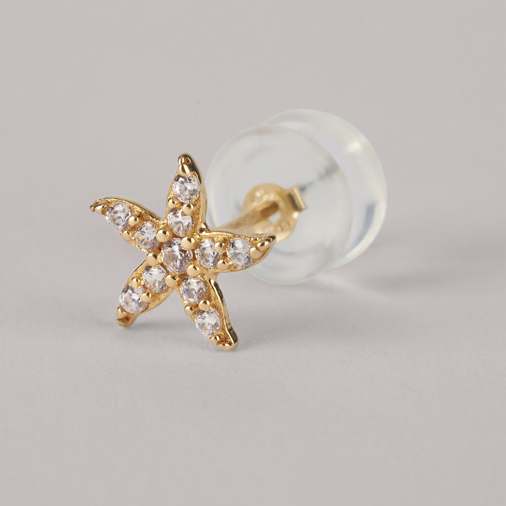 Orecchini Lobo Bon Ton Oro Giallo Cubic Zirconia