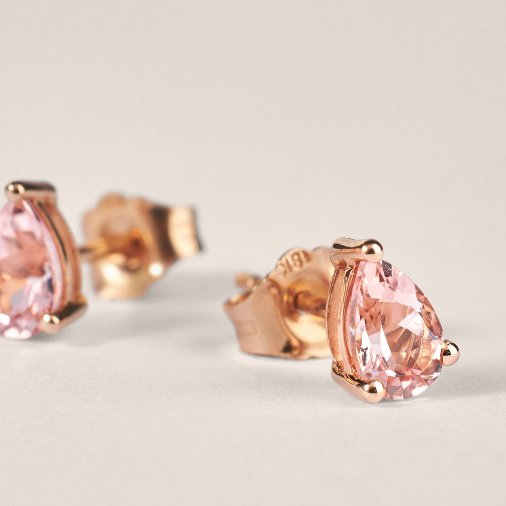 Orecchini Lobo Jasmine Oro Rosa Morganite - Orecchini a Lobo Donna | Stroili