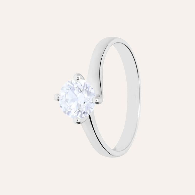 Anello Solitario Valentino Diamade Oro Bianco Diamante Lab-Grown - Anelli con Pietre Donna | Stroili