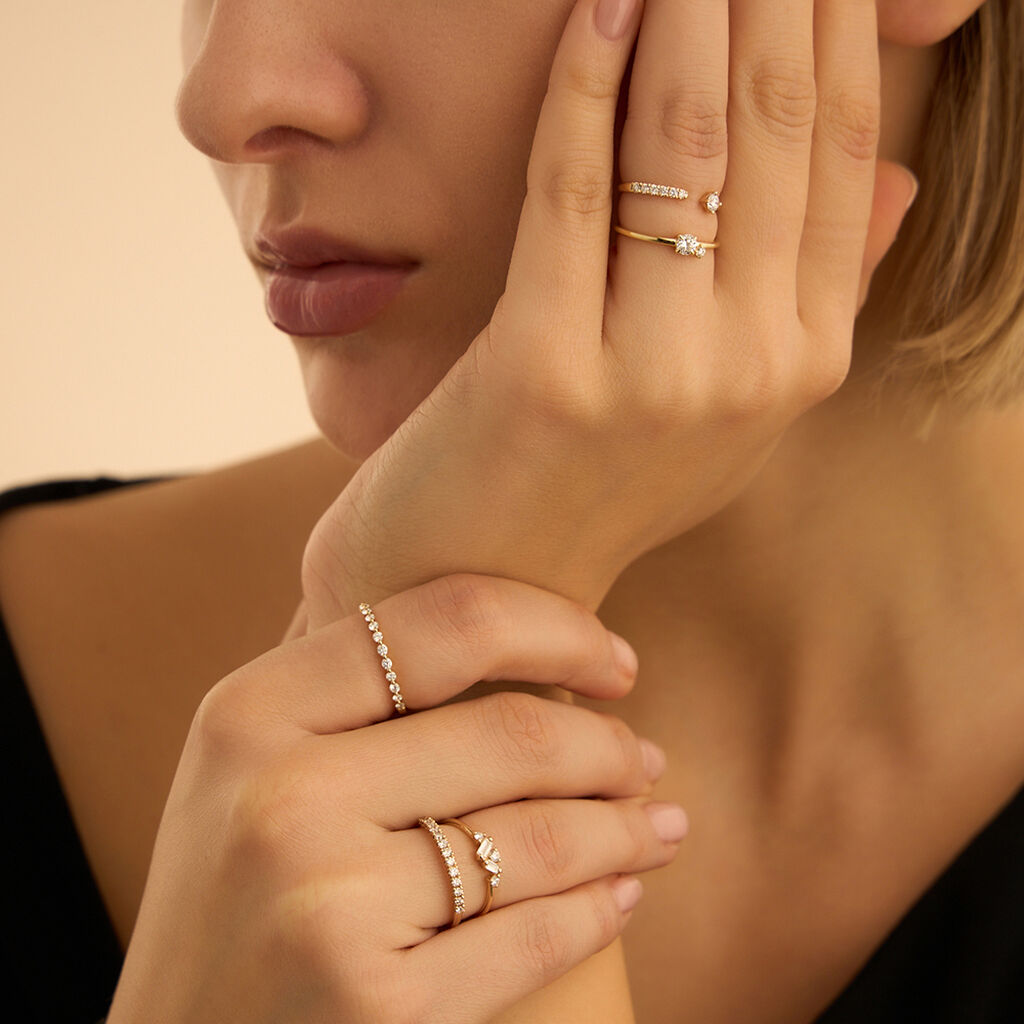 Anello Contrarie Diamade Glam Oro Giallo Diamante Lab-Grown