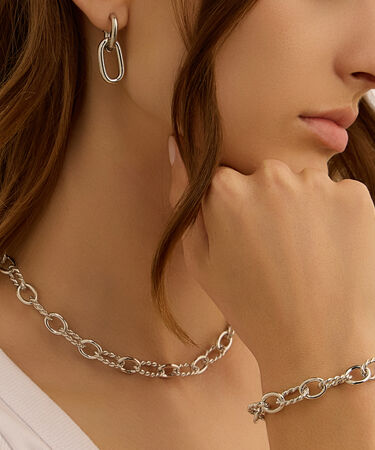 Bracciale Catena Silver Collection Argento Rodiato