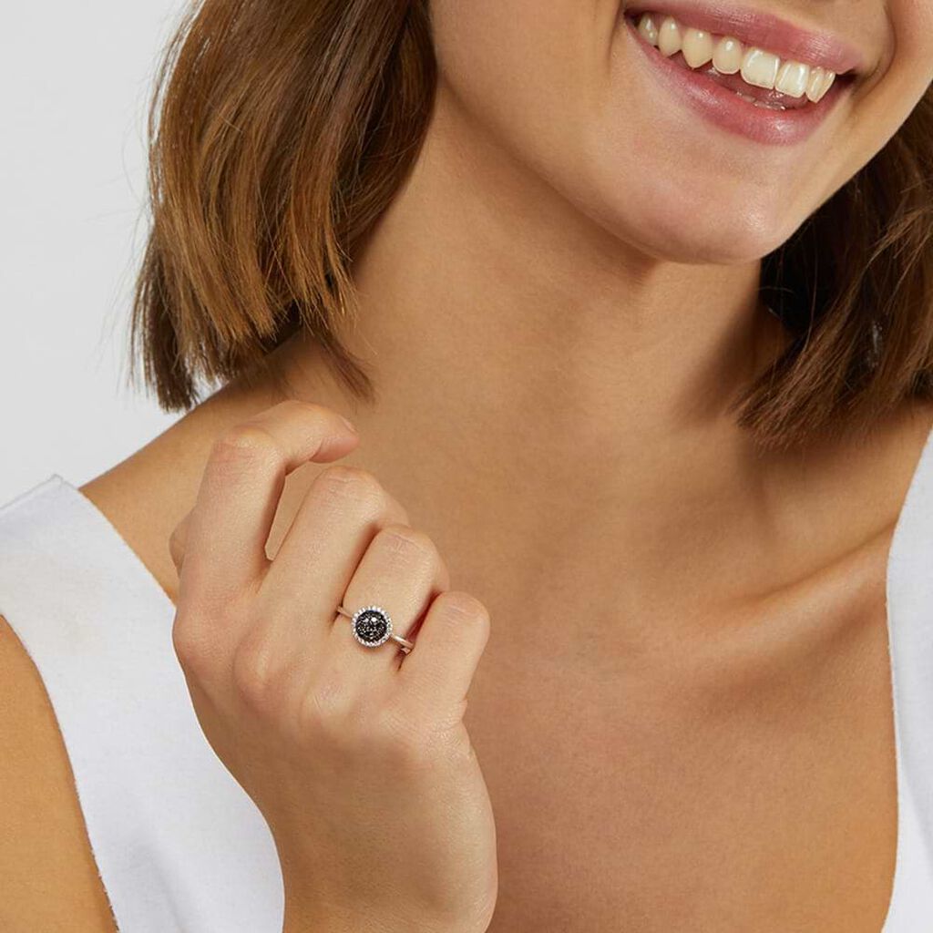 Anello Fantasia Sophia Oro Bianco Diamante
