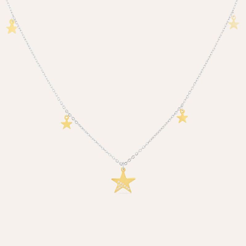 Collana Lady Chic Acciaio Bicolore Stella e Cristalli - Collane Donna | Stroili