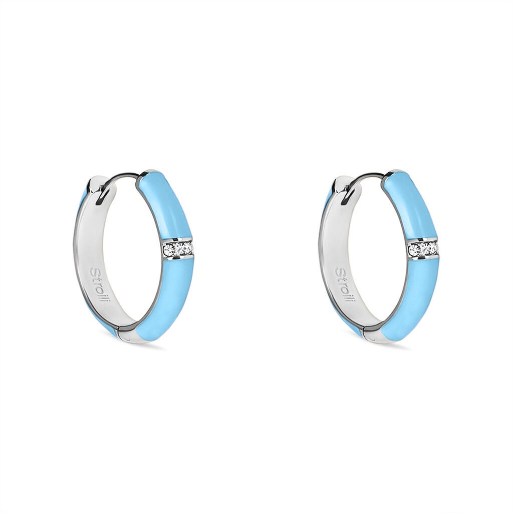 Orecchini A Cerchio Lady Sweet Acciaio Cristallo