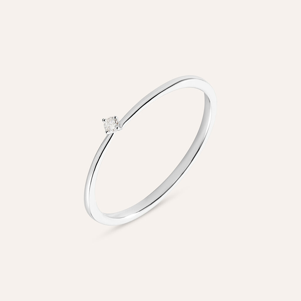 Anello Solitario Grace Oro Bianco Diamante