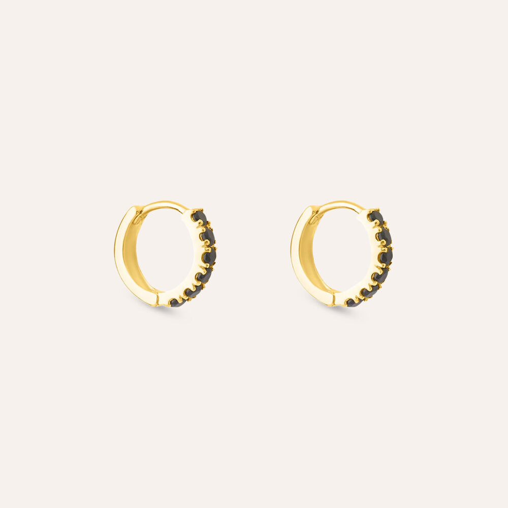 Orecchini Carissima A Tre Bande In Oro Giallo 9 Carati Con Zirconie Cubiche – Eleganza Italiana - 3