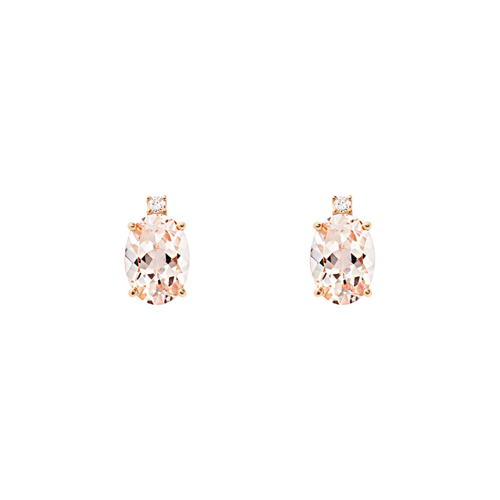 Orecchini Lobo Punto Luce Jasmine Oro Rosa Morganite Diamante - Orecchini a Lobo Donna | Stroili