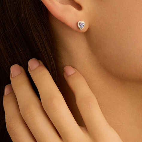 Orecchini Lobo Jasmine Oro Bianco Tanzanite Diamante - Orecchini a Lobo Donna | Stroili