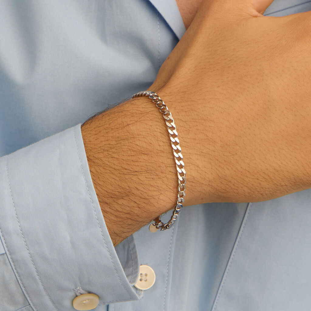 Bracciale Catena Gentleman Argento Rodiato