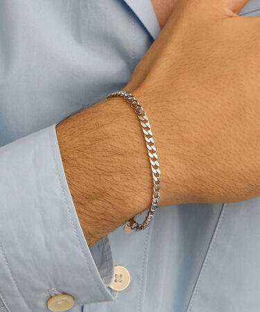 Bracciale Catena Gentleman Argento Rodiato