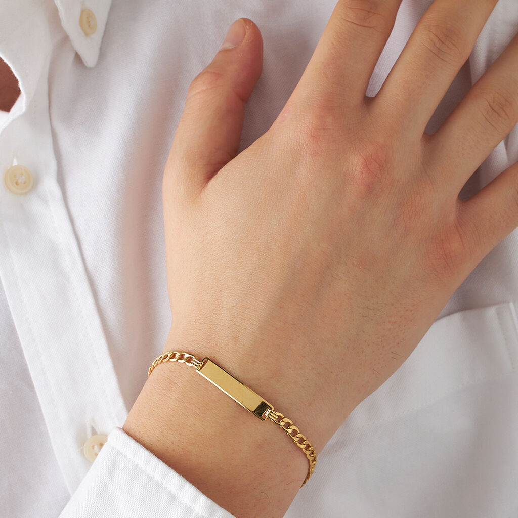 Bracciale Con Targhetta L'homme Or Oro Giallo - Bracciali con Incisione Uomo | Stroili