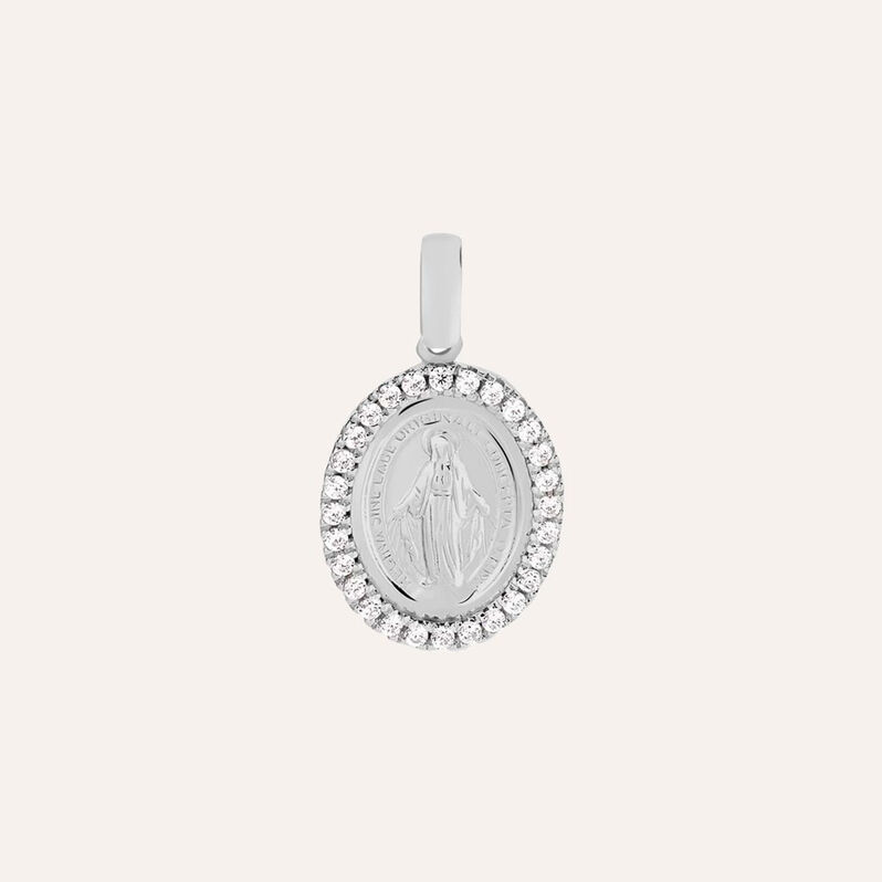 Pendente Holy Oro Bianco Cubic Zirconia - Ciondoli con Incisione Donna | Stroili