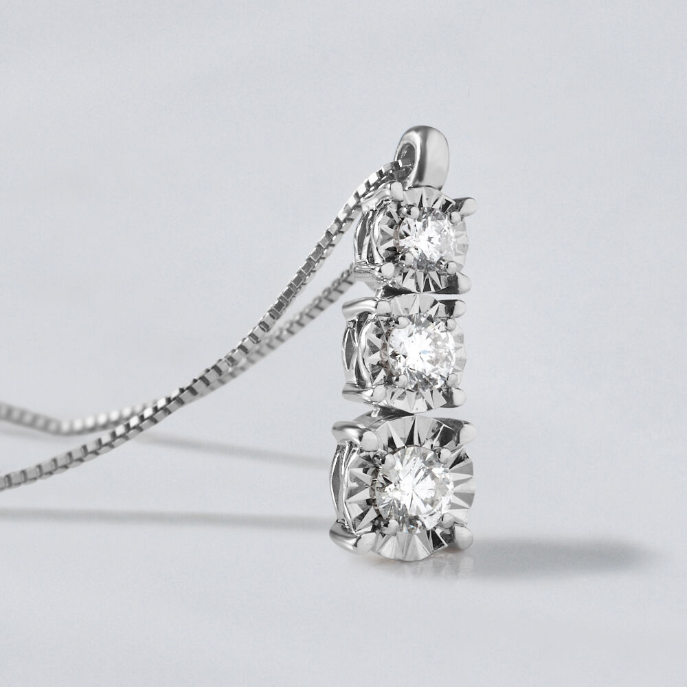 Collana Trilogy Diamotion Oro Bianco Diamante 1670261 Stroili